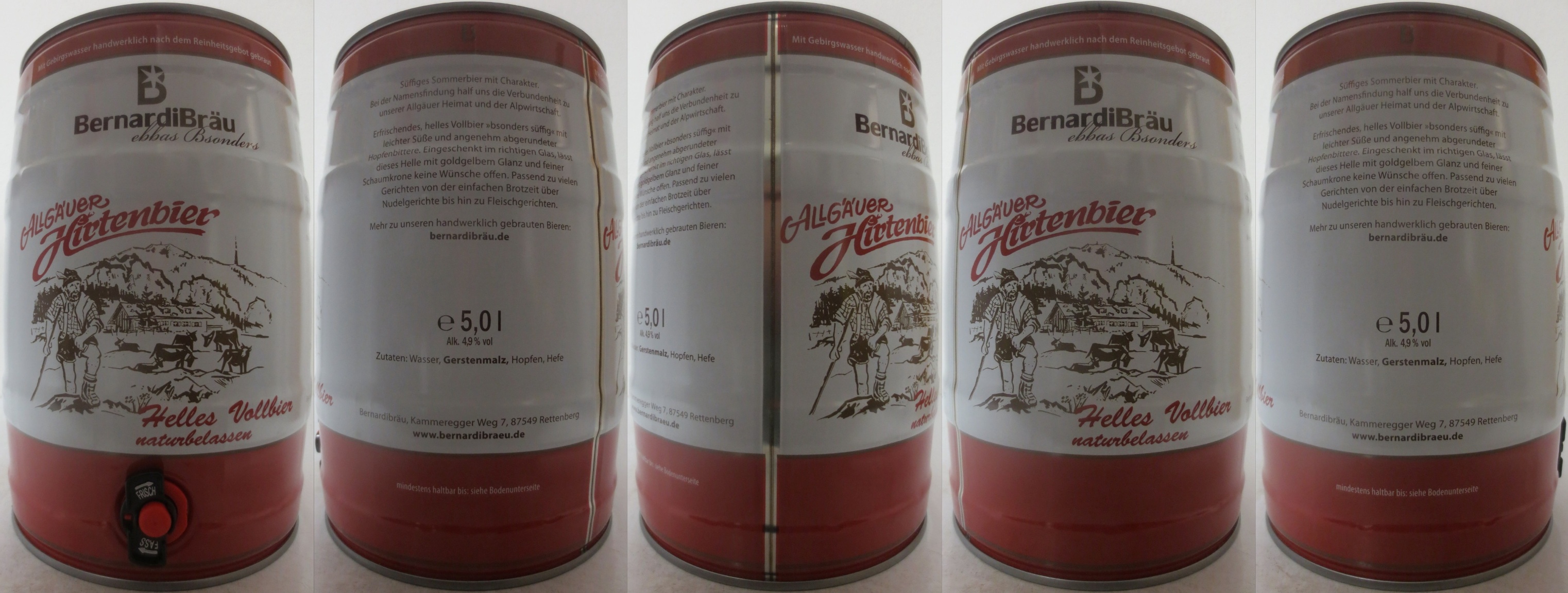 BernardiBräu ALLGÄUER Hirtenbier Helles Vollbier naturbelassen(5L) Nr.1