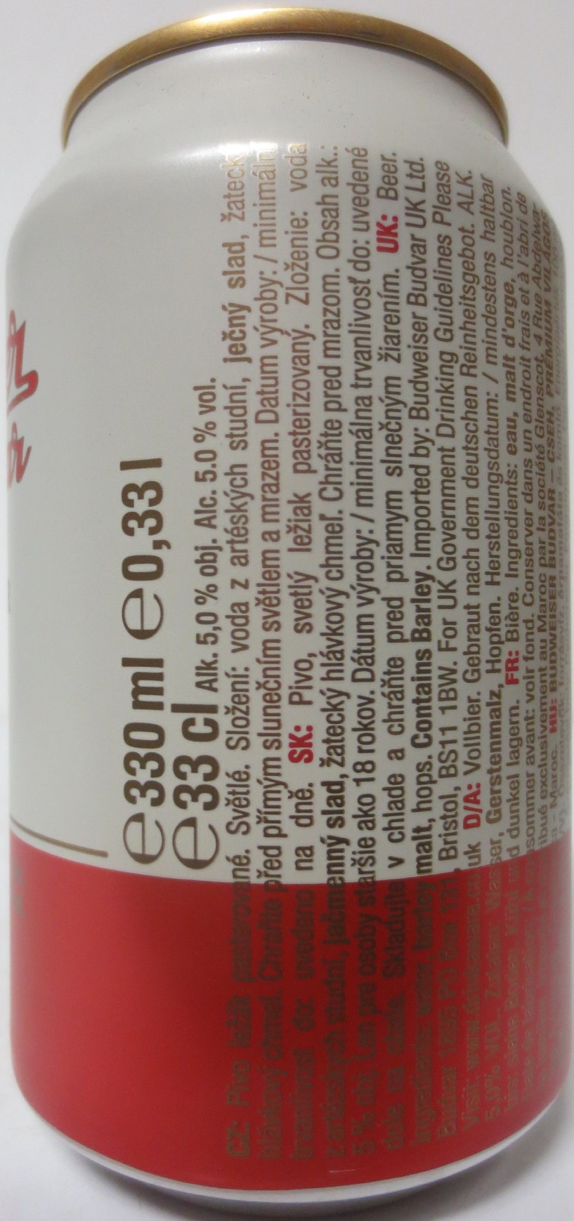 Budweiser Budvar ORIGINAL CZECH LAGER (CZ) (33cl) (B/O) č.1
