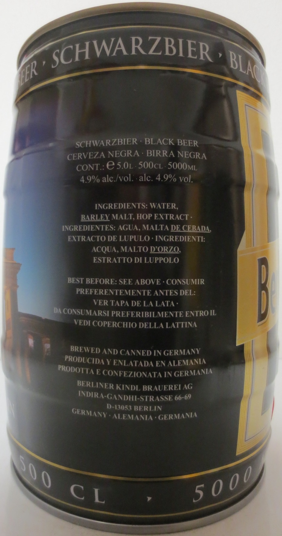 Berliner Kindl Schwarzbier (5L) Nr.1 