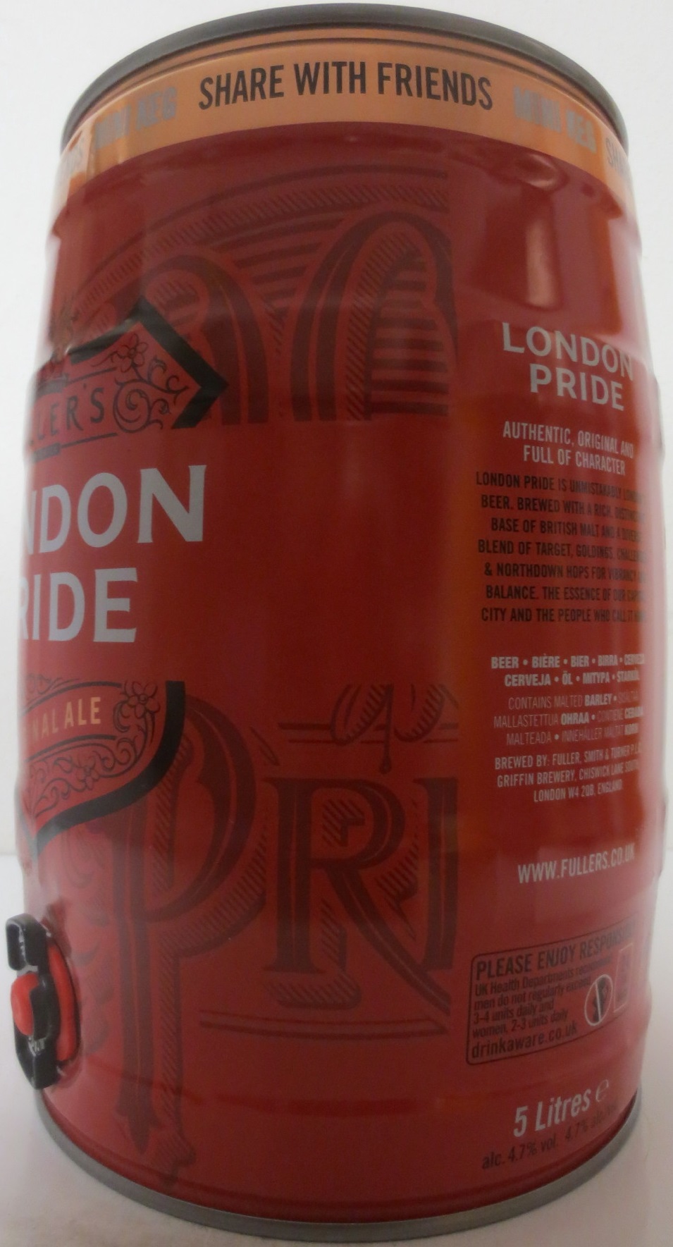 FULLER´S LONDON PRIDE ORIGINAL ALE (5L) Nr.1 