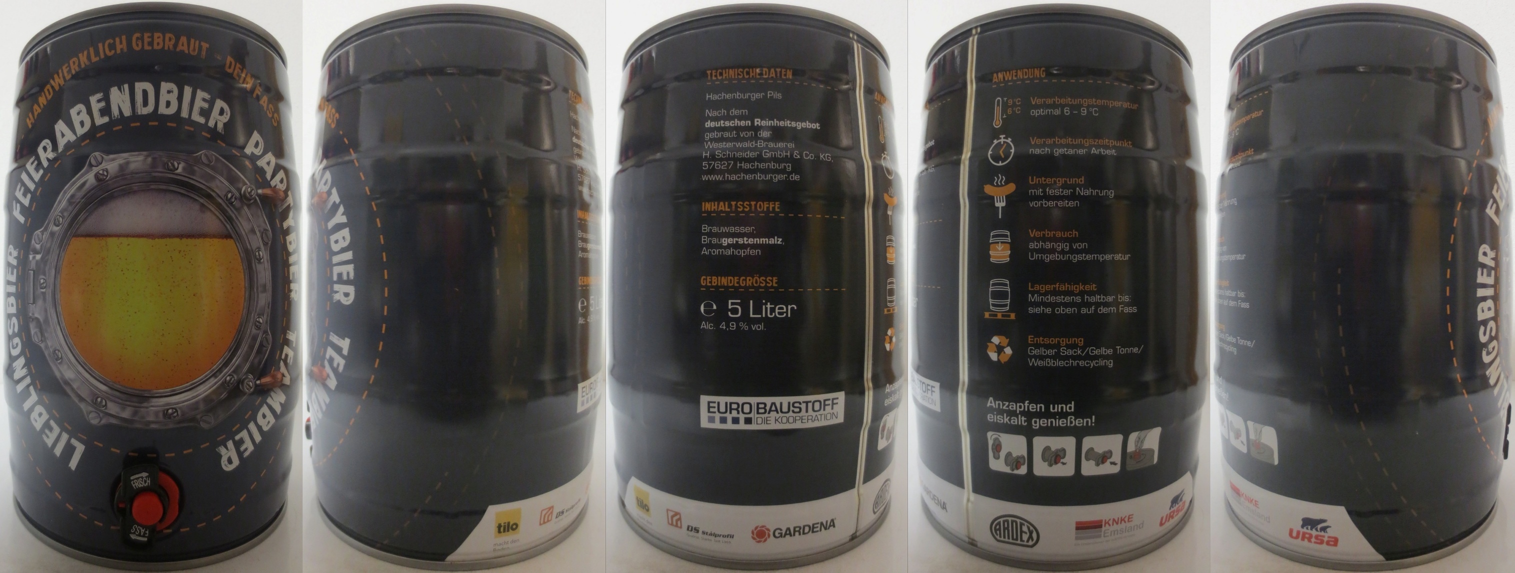 LIEBLINGSBIER FEIERABENDBIER PARTYBIER TEAMBIER tilo (5L) Nr.1