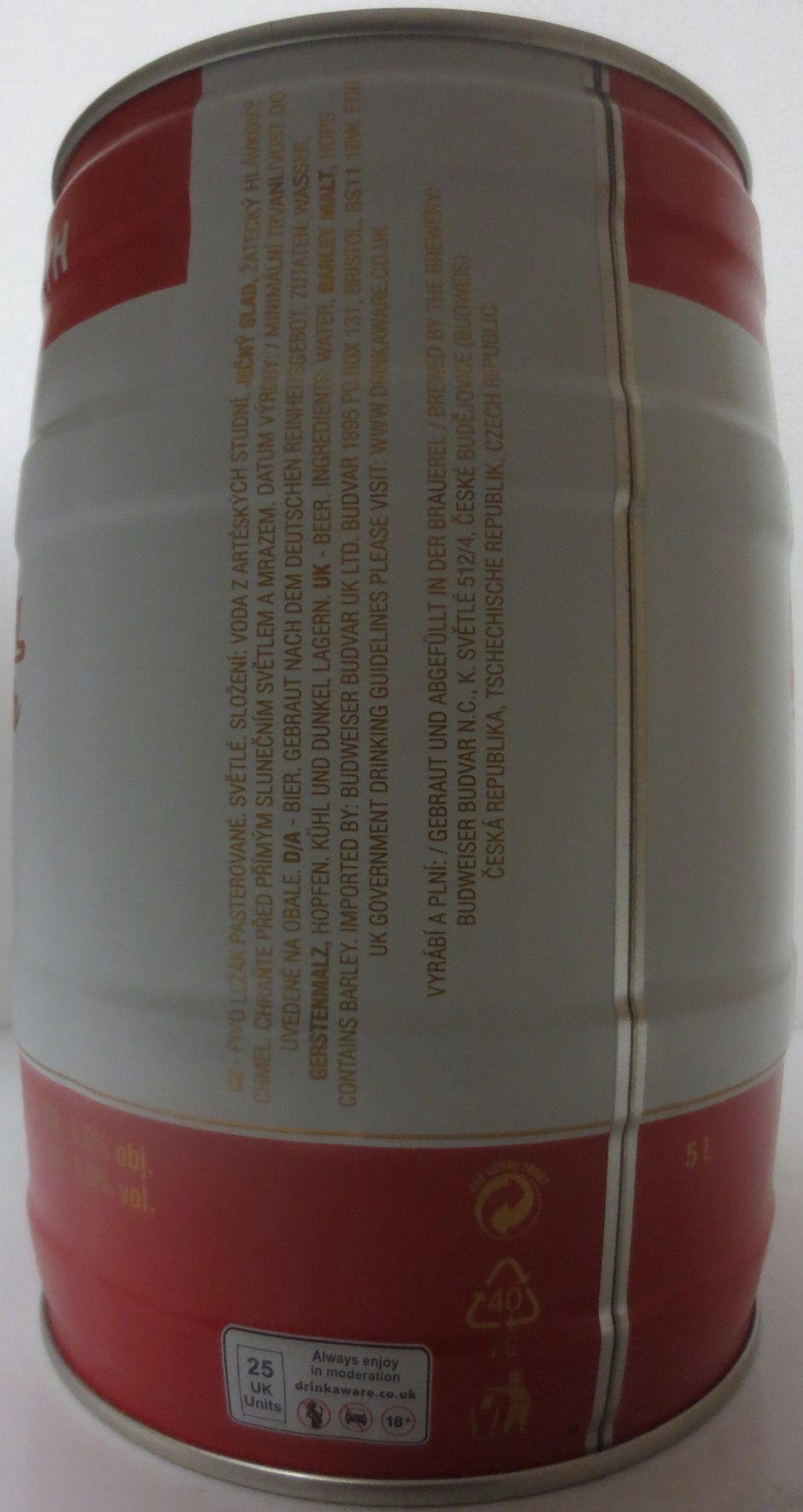 Budweiser Budvar ORIGINAL CZECH LAGER - WÜRTH (5L) č.3
