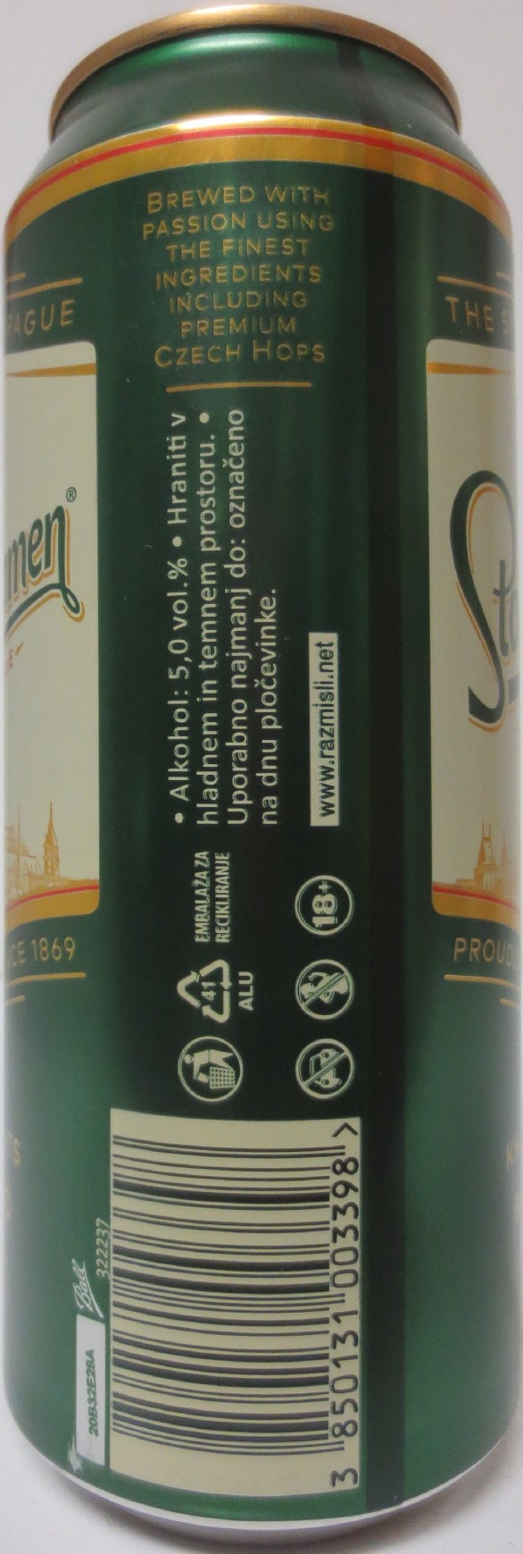 Staropramen EST. IN PRAGUE KNOWN FOR ITS BALANCED TASTE (HR) (50cl) (B/O) č.3