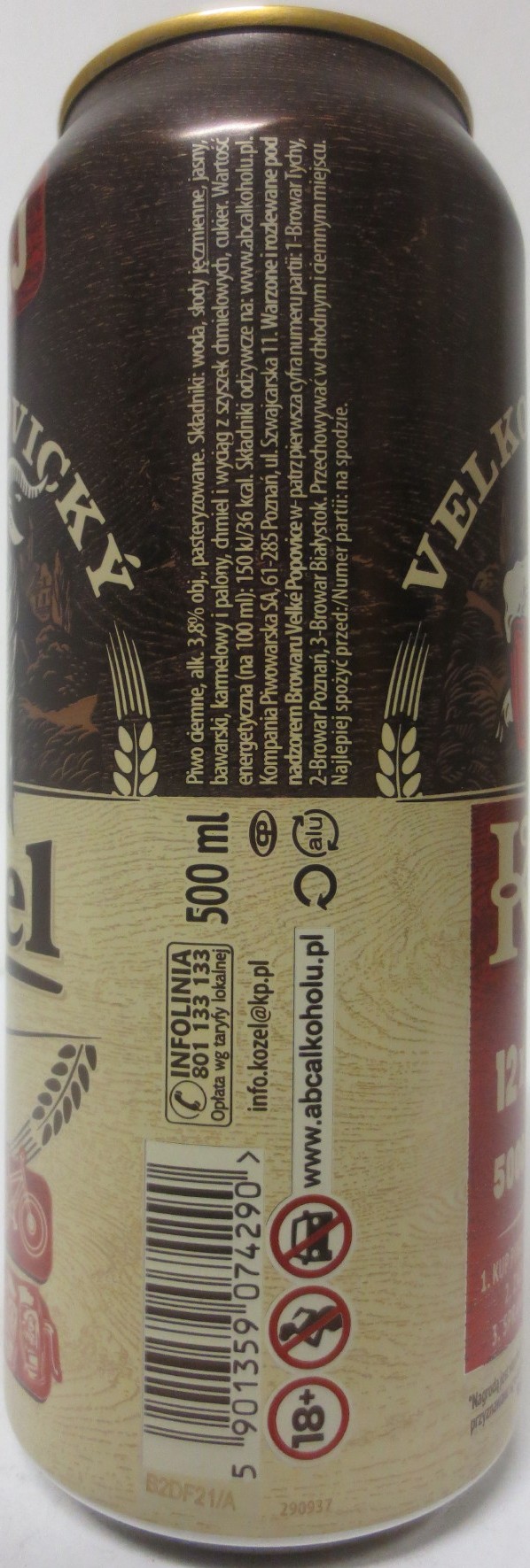 VELKOPOPOVICKÝ Kozel 1874 ČERNÝ WYGRAJ (PL) (50cl) (B/O) č.1
