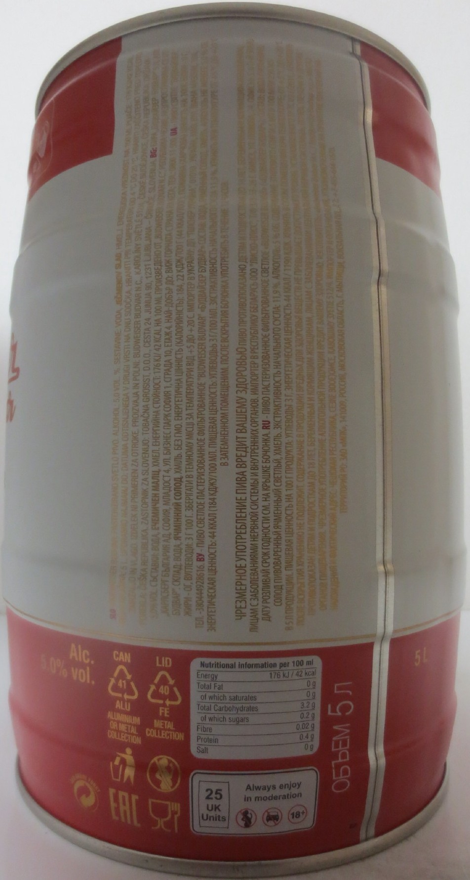Budweiser Budvar ORIGINAL CZECH LAGER (5L) č.8