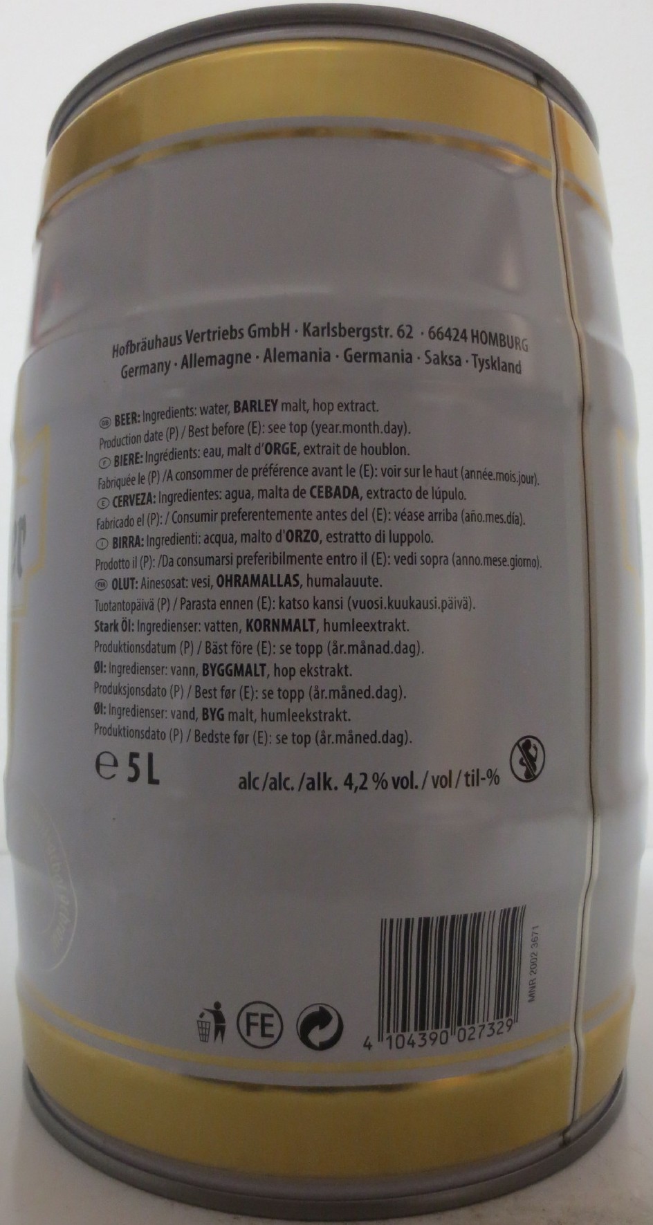 köningsbacher Pils Vollendung deutscher Braukunst (5L) Nr.1 