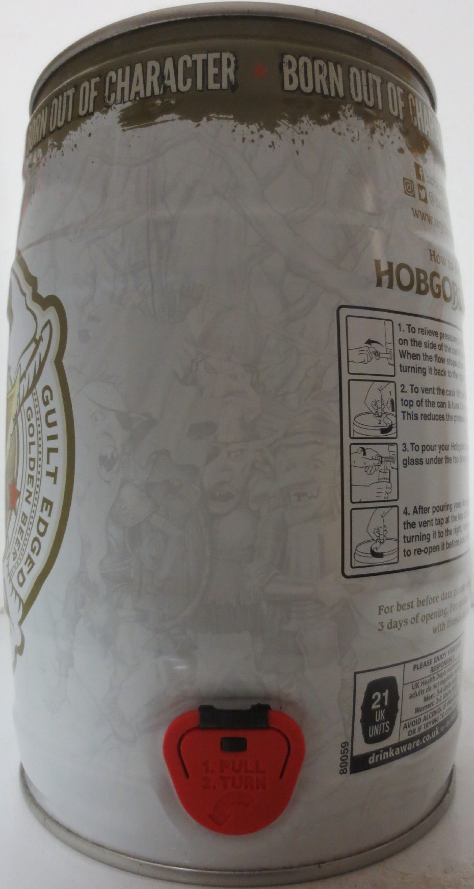 WYCHWOOD BREWERY GOLD HOBGOBLIN 4.2% Alc.Vol. (5L) Nr.1