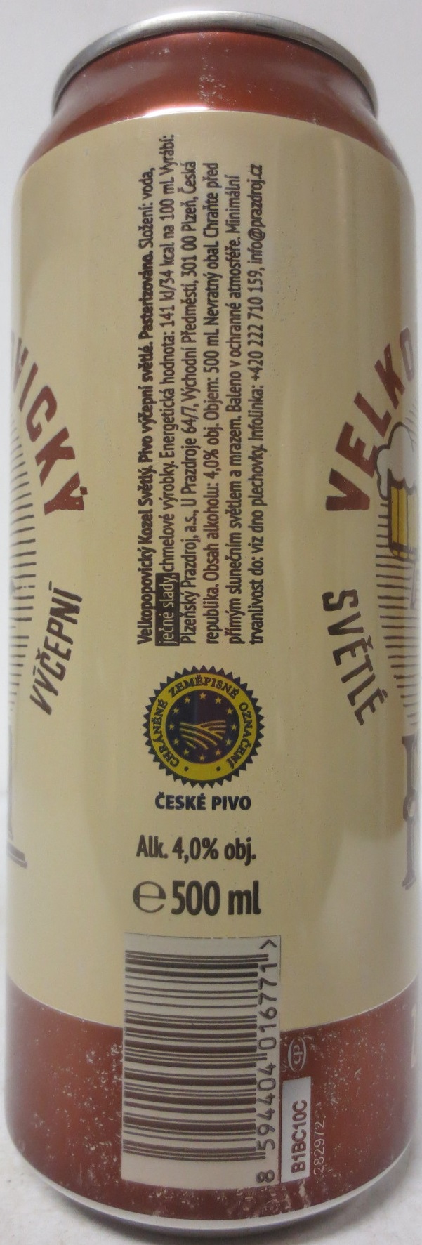 VELKOPOPOVICKÝ Kozel zal.1874 SVĚTLÉ VÝČEPNÍ (CZ) (50cl) (B/O) č.1