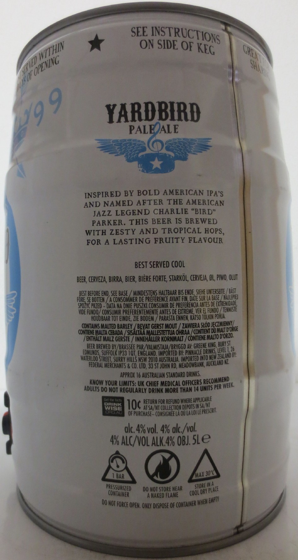 GREENE KING YARDBIRD PALE ALE (5L) Nr.1 