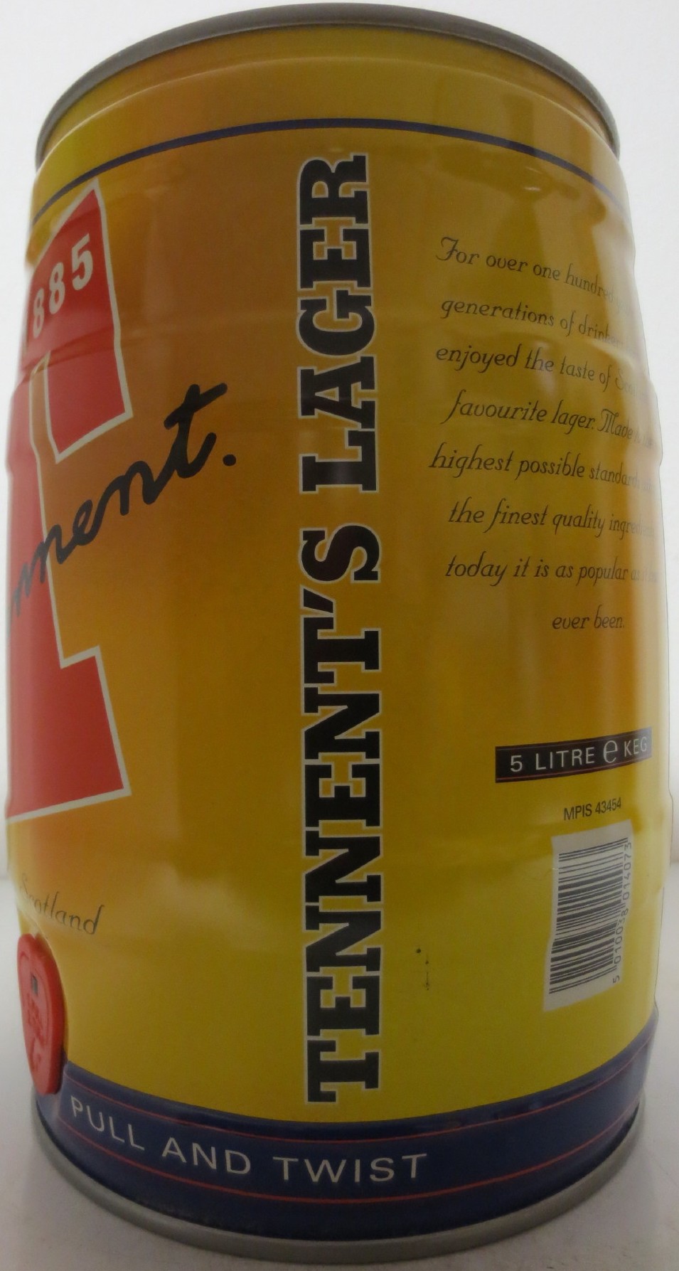 T J.VR. Tennent. SINCE 1885 (5L) Nr.1 