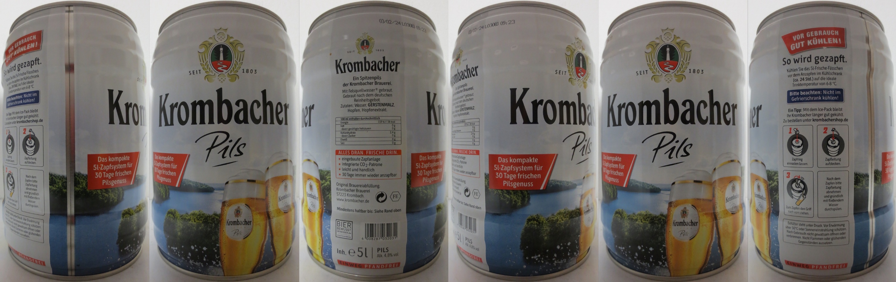 Krombacher Pils Das kompakte 5l-Zapfsystem für 30 Tage frischen Pilsgenuss VOR GEBRAUCH GUT KÜHLEN! (5L) Nr.2