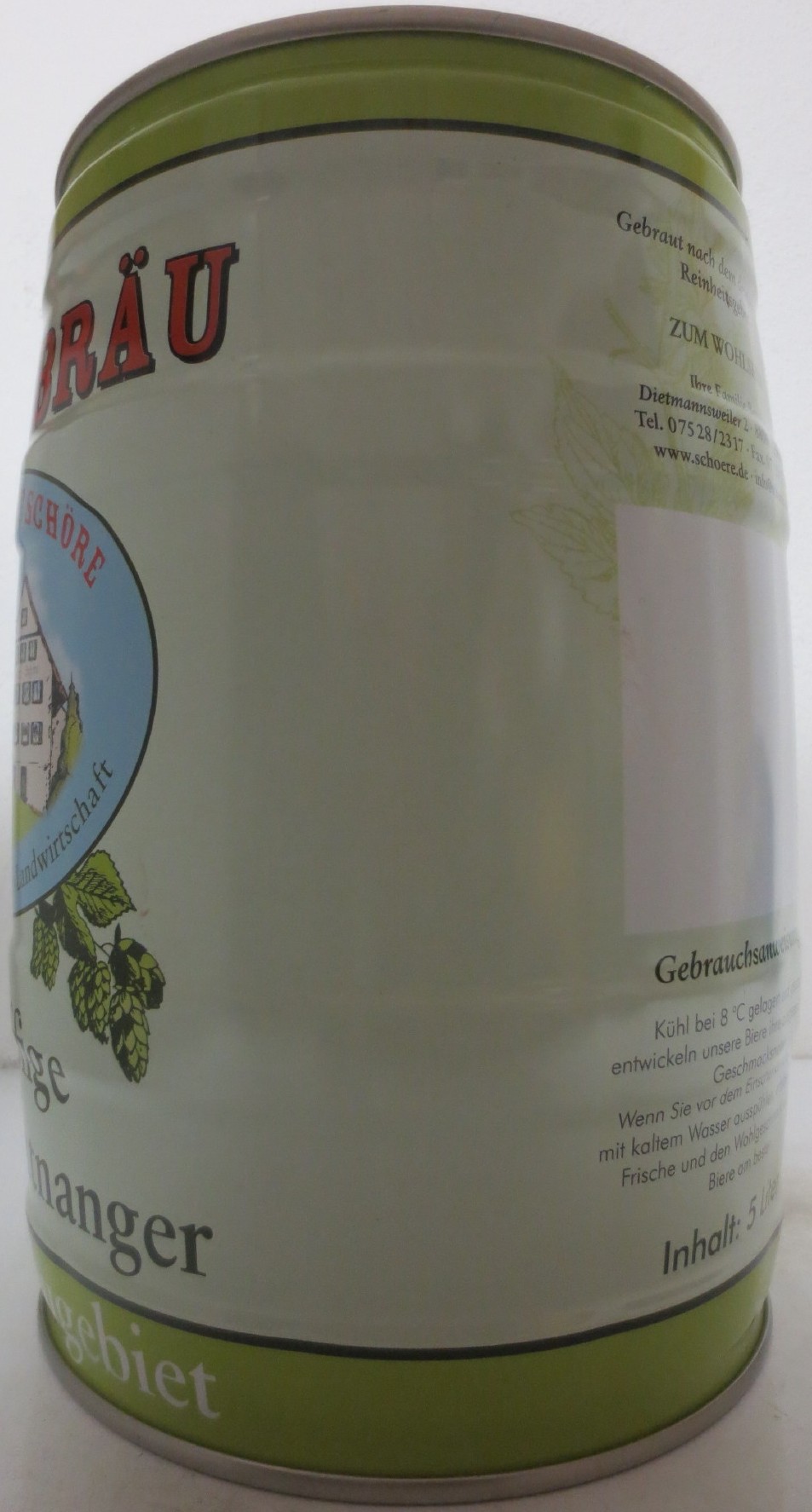 SCHÖREBRÄU Das Süffige aus dem Tettanger Hopfenanbaugebier (5L) Nr.2 