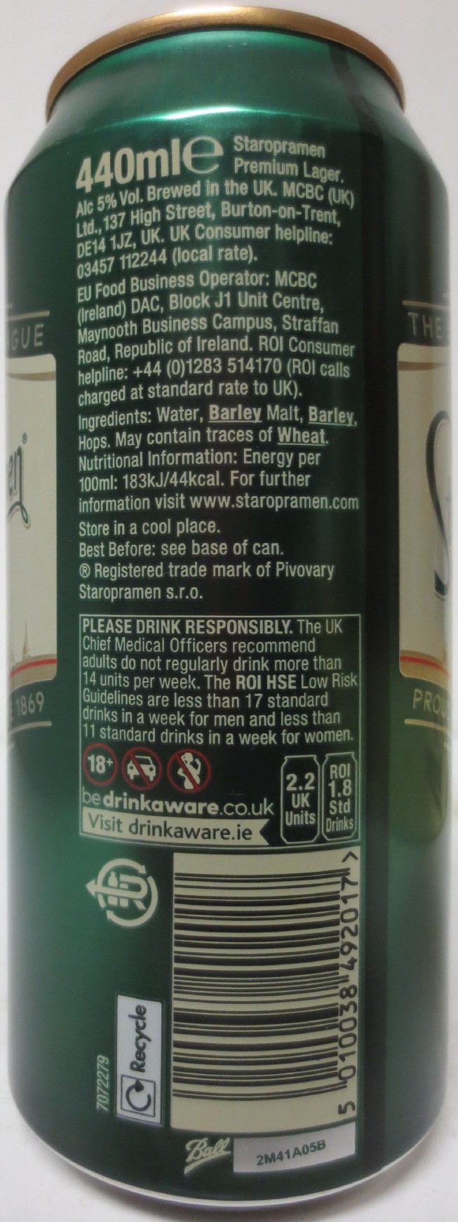 Staropramen EST. IN PRAGUE PERFECTLY BALANCED (UK) (44cl) (B/O) č.1