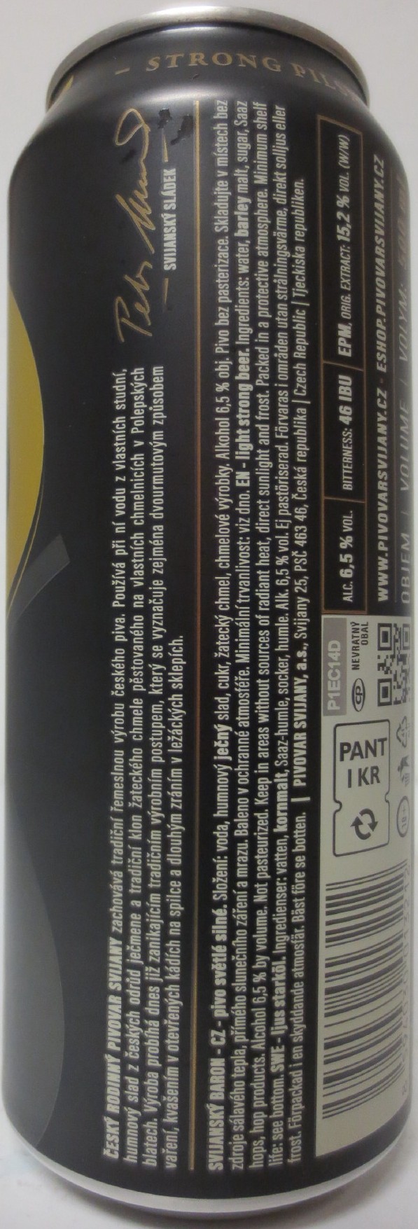 Svijany SVIJANSKÝ BARON Tradiční pivo bez pasterizace 15 III (SE) (50cl) (B/O) č.1