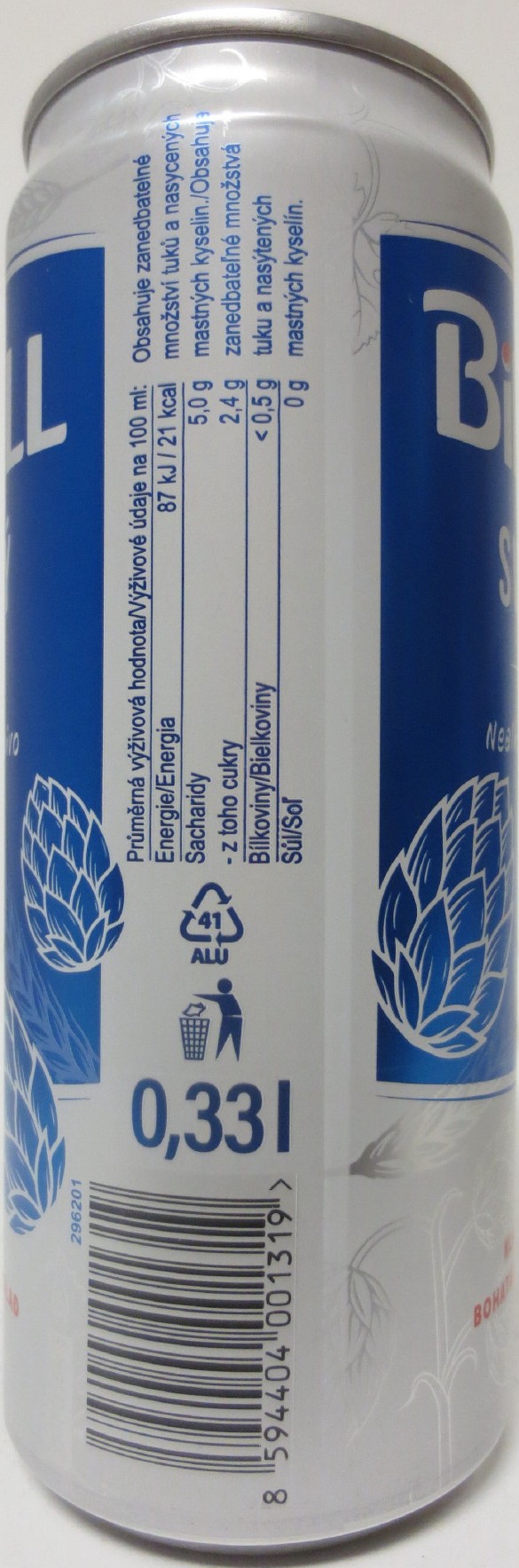 BIRELL SVĚTLÝ Nealkoholické pivo KLASICKÁ CHUŤ BOHATÁ NA CHMEL A SLAD (33cl) (B/O) č.1