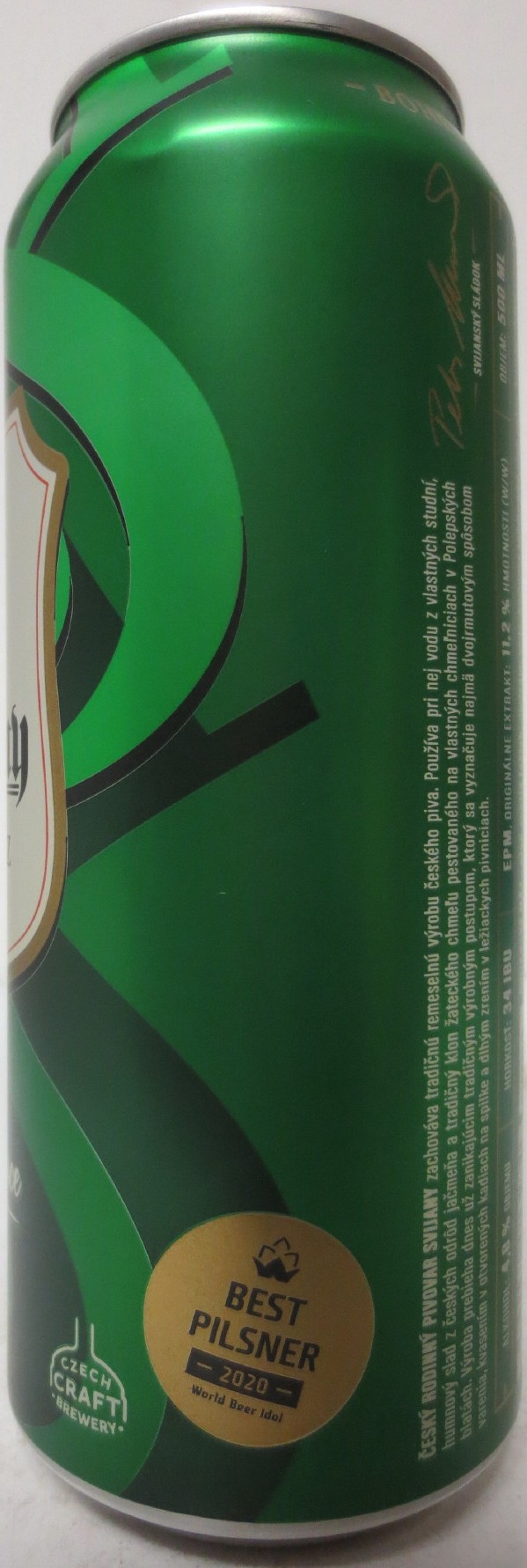 Svijany SVIJANSKÝ MÁZ - Světlý ležák .1564. Tradiční pivo bez pasterizace 11 III (SK) (50cl) (B/O) č.1