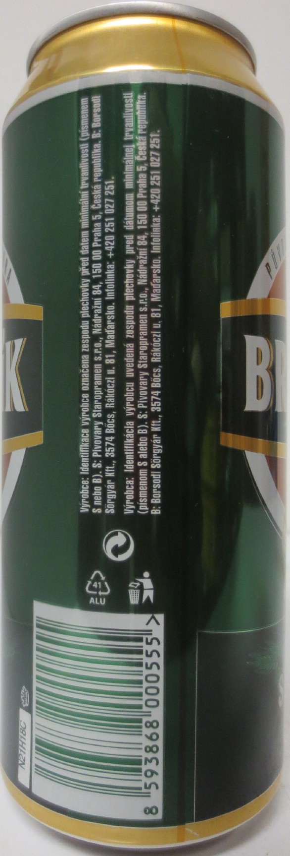 BRANÍK Alk. 4,1% obj. SVĚTLÝ (CZ) (50cl) (B/O) č.2