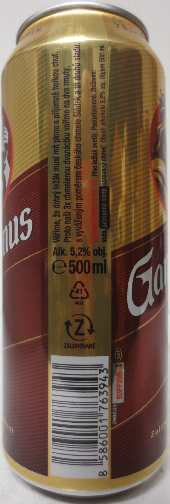 Gambrinus 12 PATRON Založeno 1869 v Plzni (SK) (50cl) (B/O) č.2