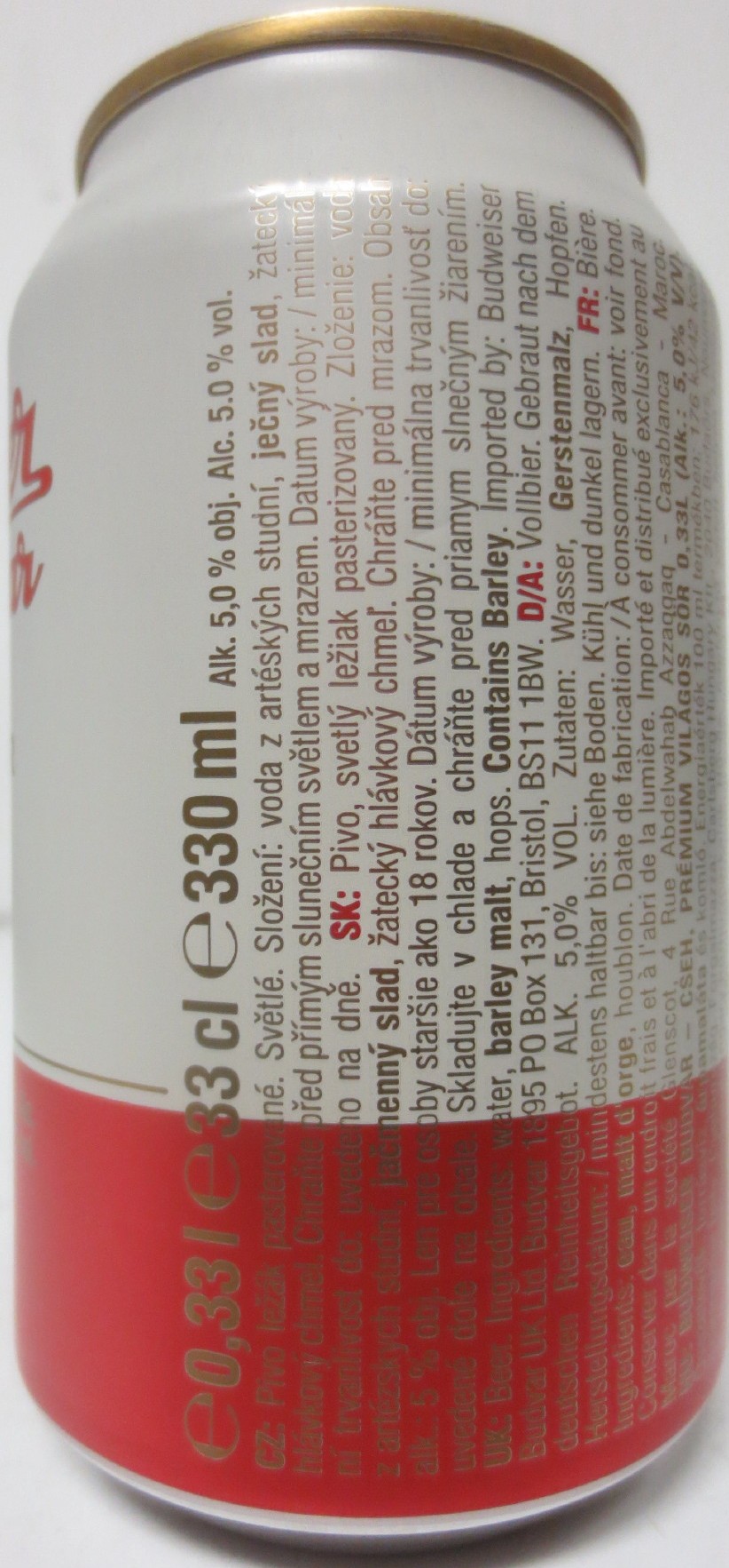Budweiser Budvar ORIGINAL CZECH LAGER (CZ+SK) (33cl) (B/O) č.2 