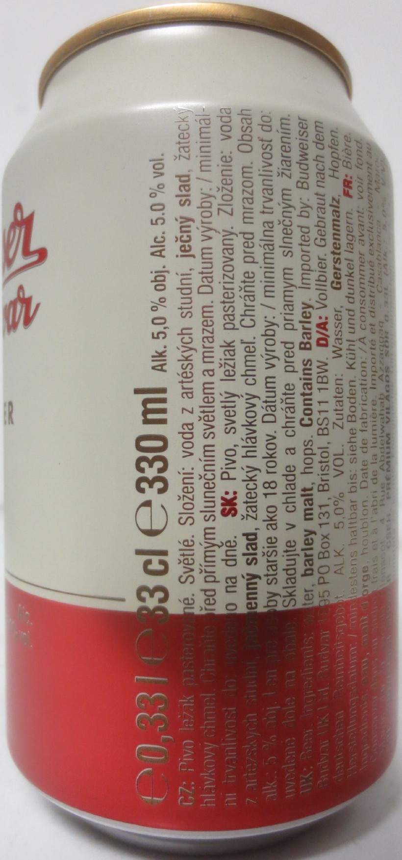 Budweiser Budvar ORIGINAL CZECH LAGER (CZ+SK) (33cl) (B/O) č.3