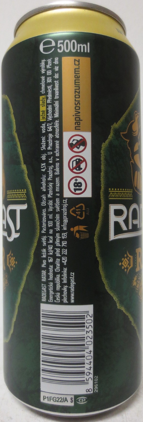 RADEGAST RATAR ŽIVOT JE HOŘKÝ BOHU DÍK! INTENZIVNĚ HOŘKÝ LEŽÁK (CZ) (50cl) (B/O) č.1