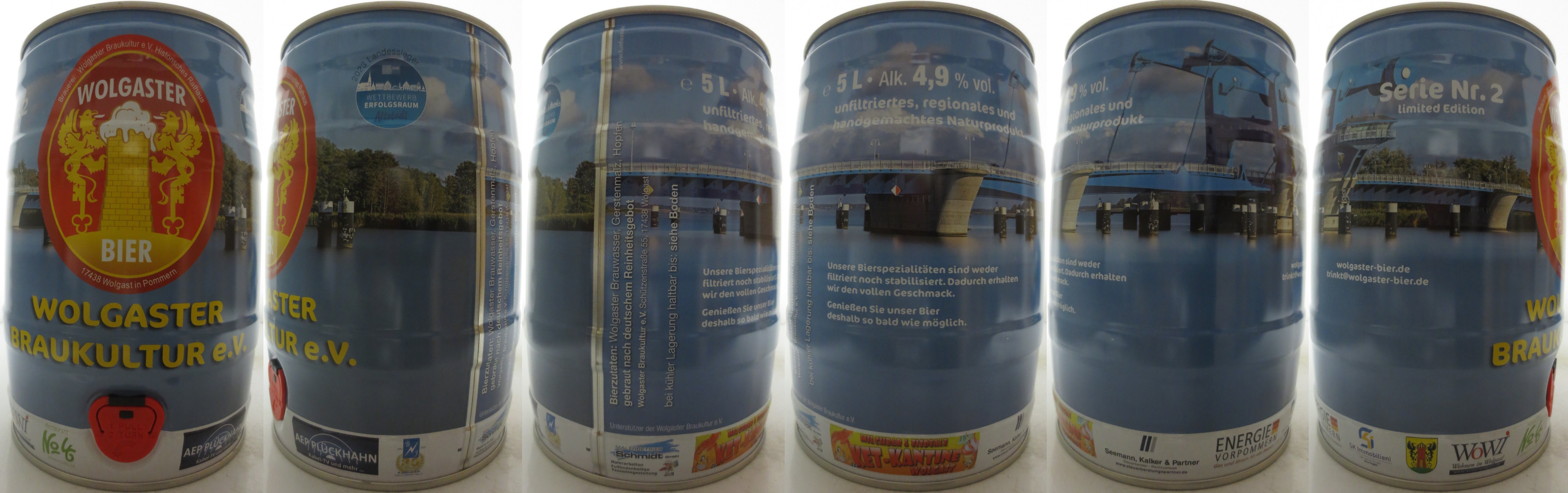WOLGASTER BIER Wolgaster Braukulture e.V. Serie Nr.2 (5L) Nr.2 
