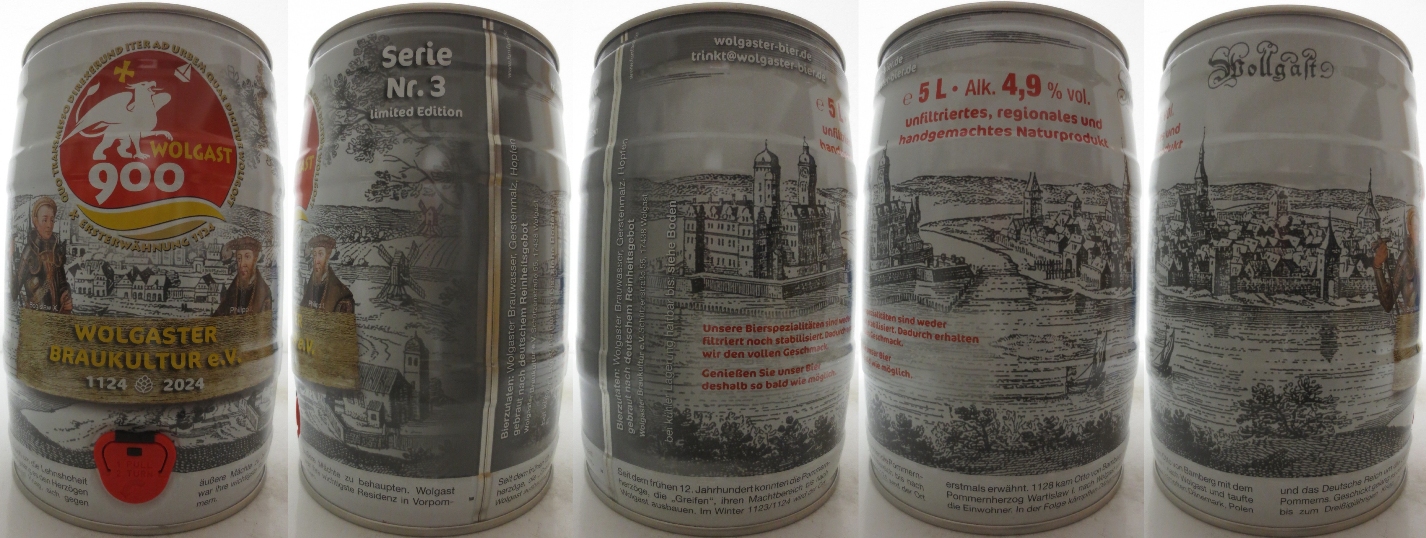 WOLGAST 900 WOLGASTER BRAUKULTUR e.V. 1124 2024 Serie Nr.3 (5L) Nr.1 