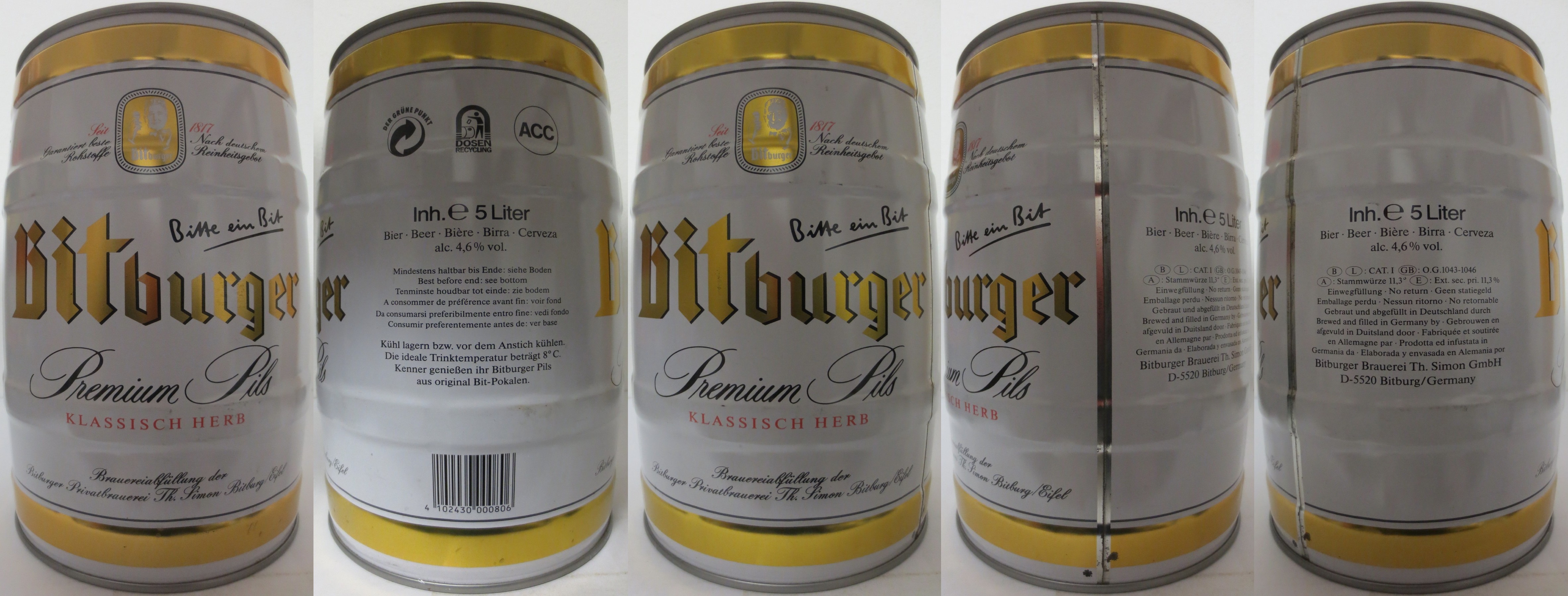 Bitburger Premium Pils KLASSISCH HERB (5L) Nr.1 