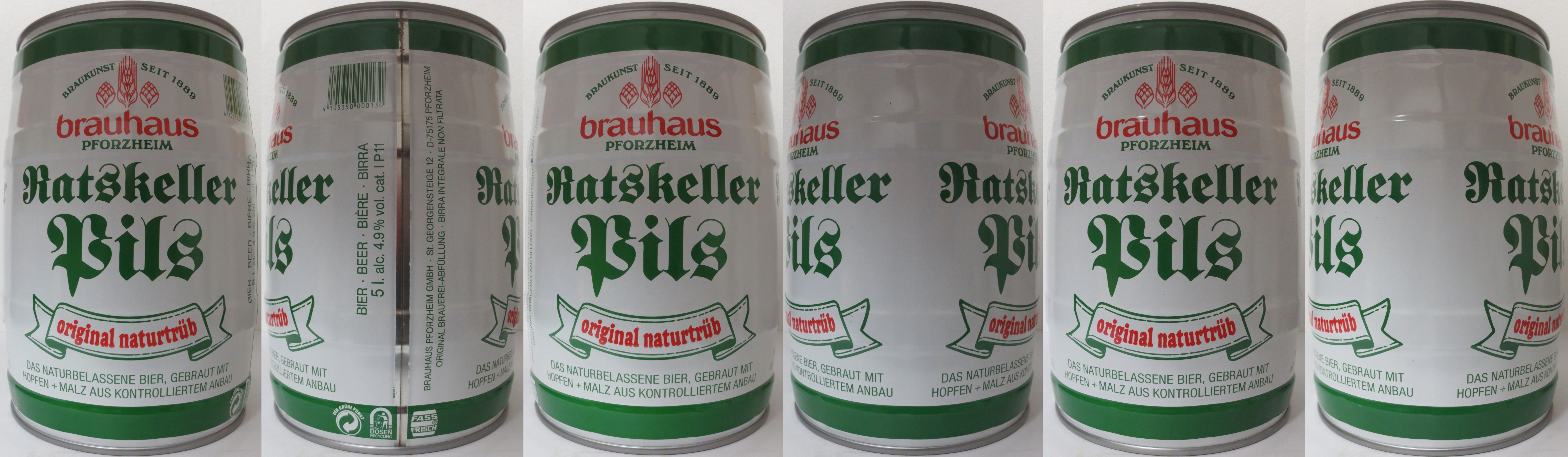 brauhaus PFORZHEIM Ratskeller Pils original naturtrüb (5L) Nr.1
