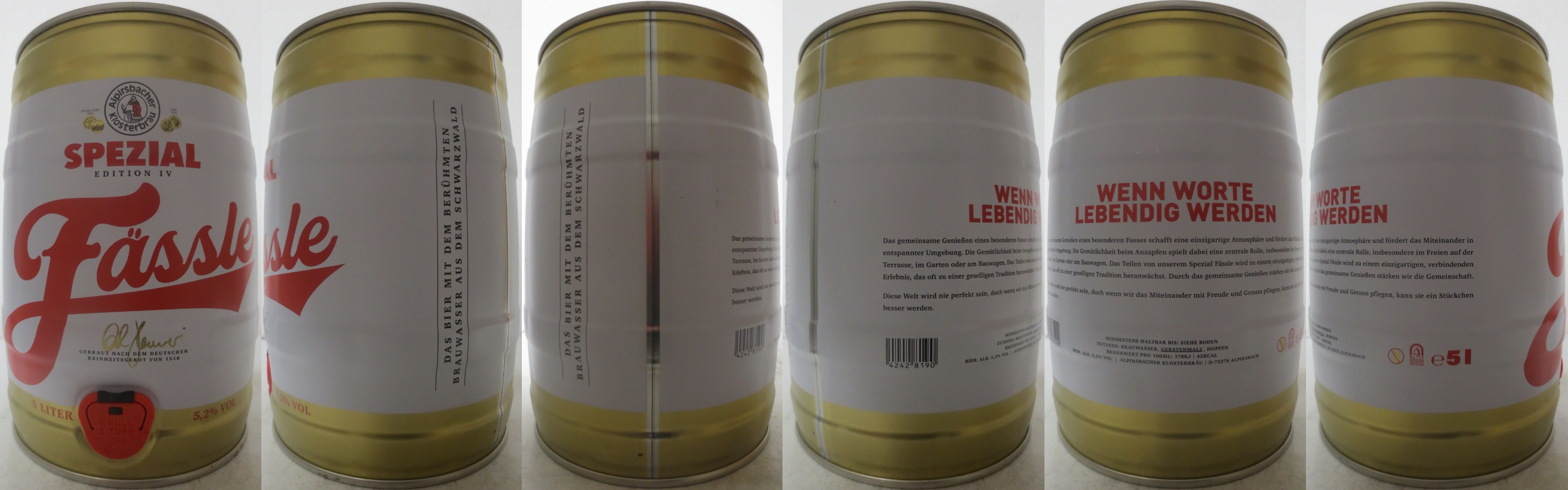 Alpirsbacher KLOSTERBRÄU Fässle SPEZIAL EDITION IV (5L) Nr.1