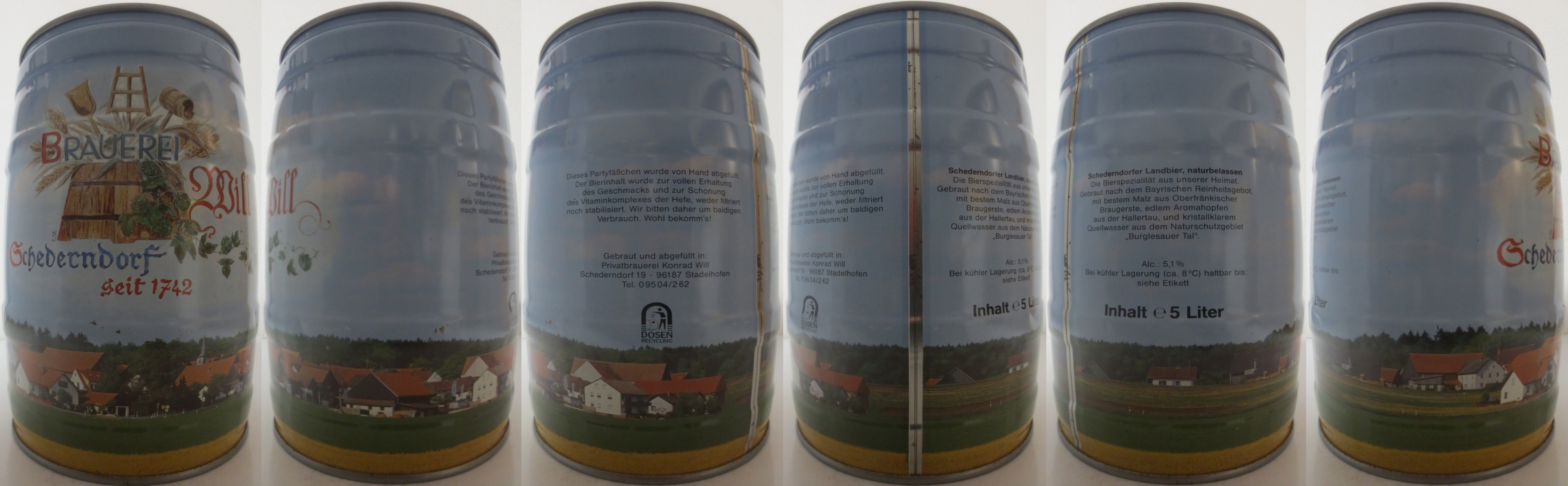 BRAUEREI Will Schederndorf seit 1742 (5L) Nr.1