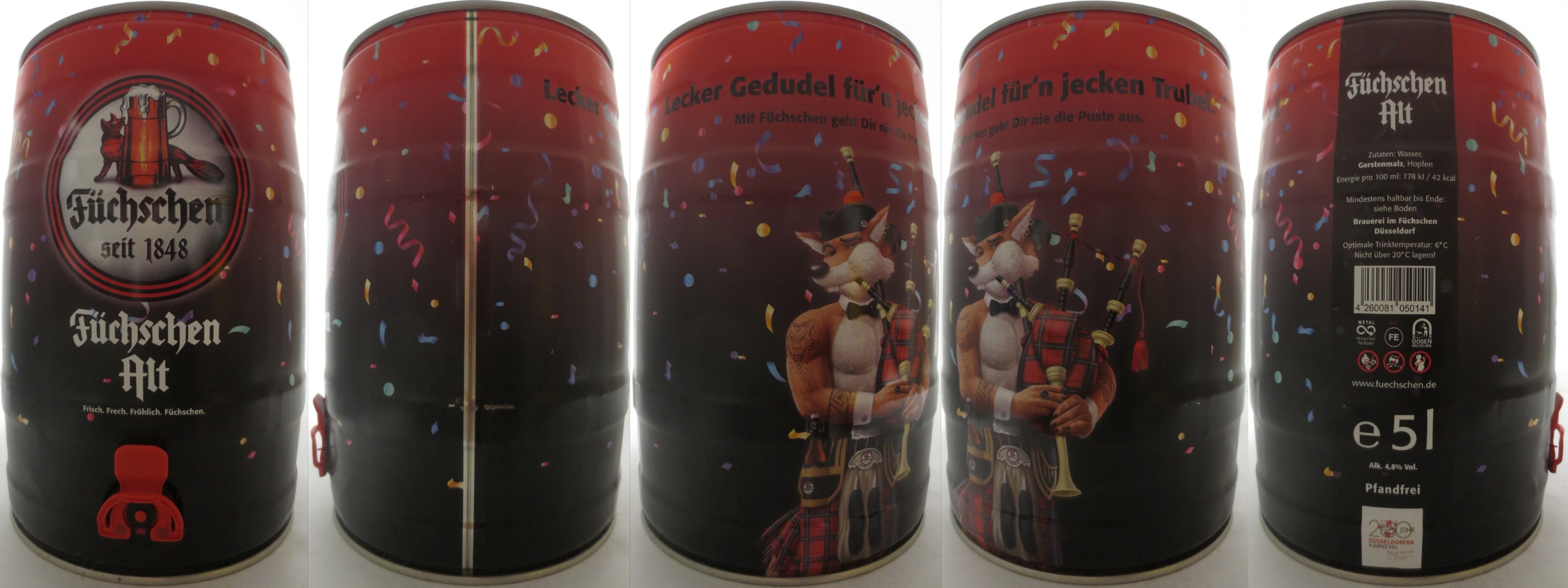 Füchschen Alt Lecker Gedudel für´n jecken Trubel. Mit Füchschen geht Dir nie die Puste aus. (5L) Nr.1