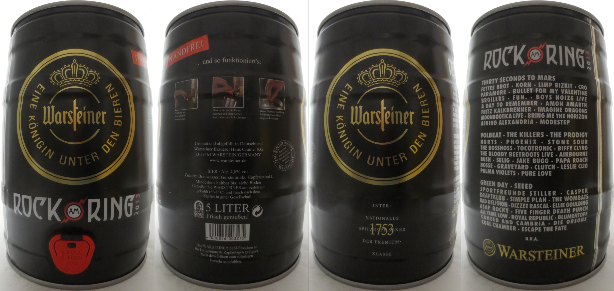 Warsteiner EINE KÖNIGIN UNTER DEN BIEREN ROCK AM RING 2013 (5L) Nr.1