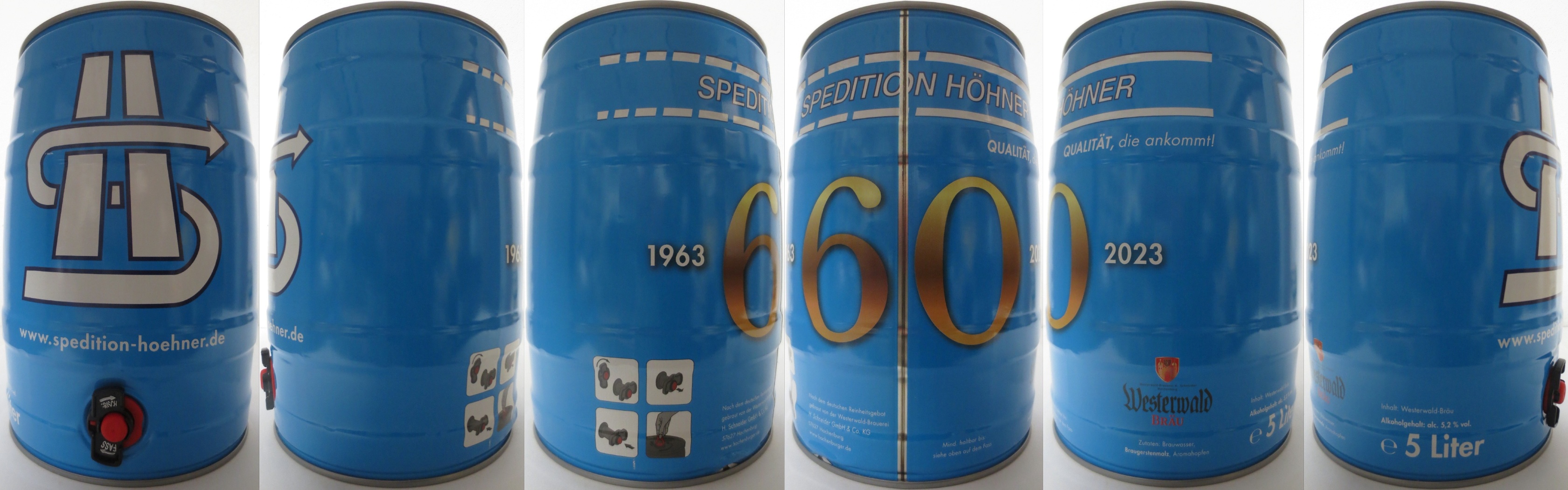 Westerwald Bräu 1963-2023 60 SPEDITION HÖHNER www.spedition-hoehner.de (5L) Nr.1