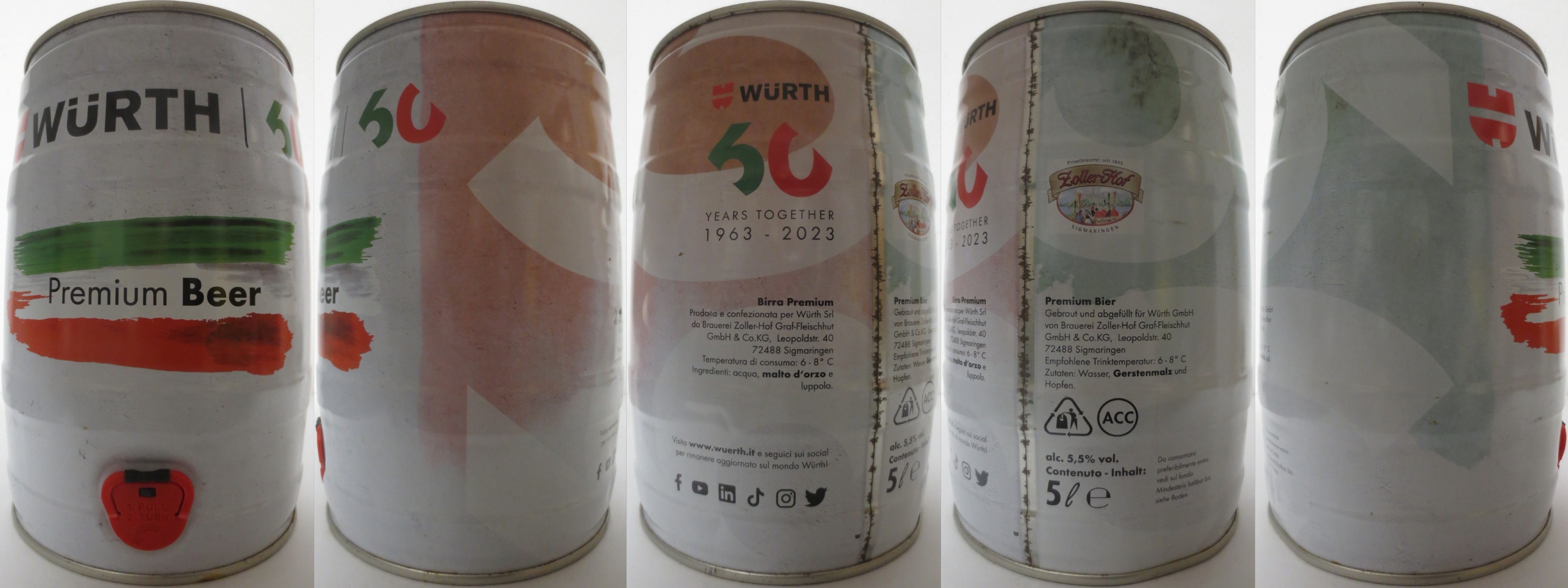 Zoller-Hof WÜRTH 60 YEARS TOGETHER 1963-2023 Premium Beer (5L) Nr.1