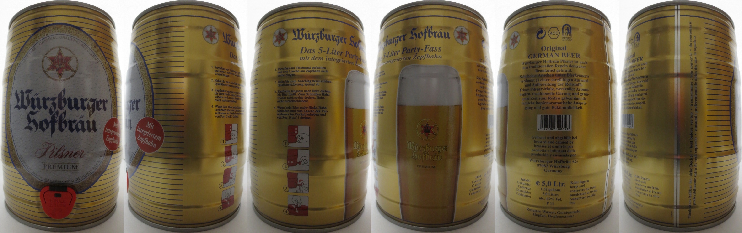 Würzburger Hofbräu Pilsner PREMIUM (5L) Nr.1 