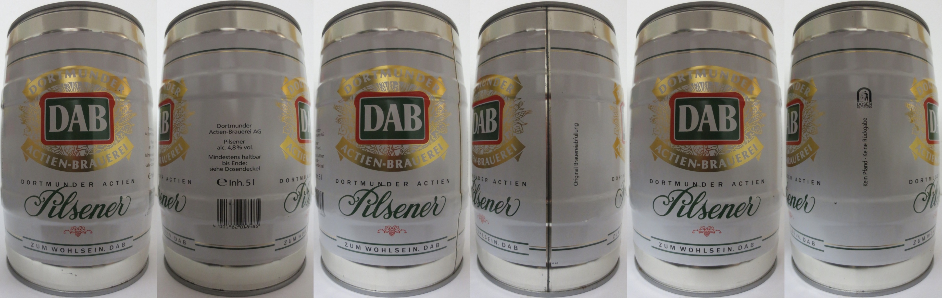 DAB DORTMUNDER ACTIEN Pilsener ZUM WOHLSEIN. DAB (5L) Nr.1