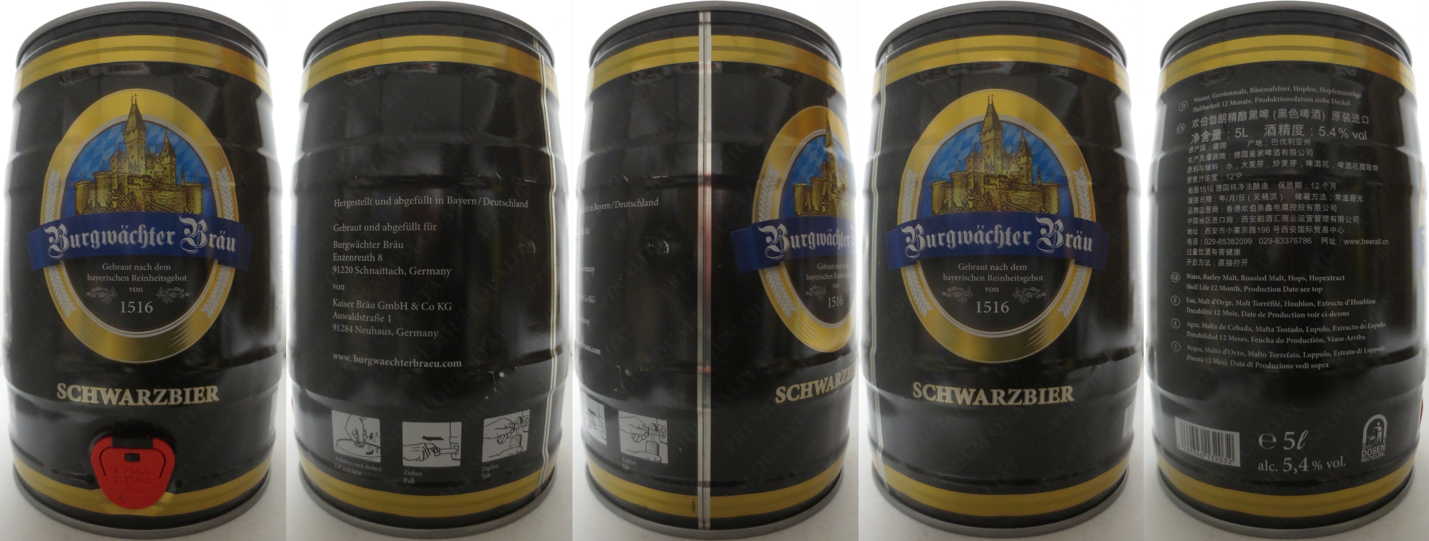 Burgwächter Bräu SCHWARZBIER (5L) Nr.1 