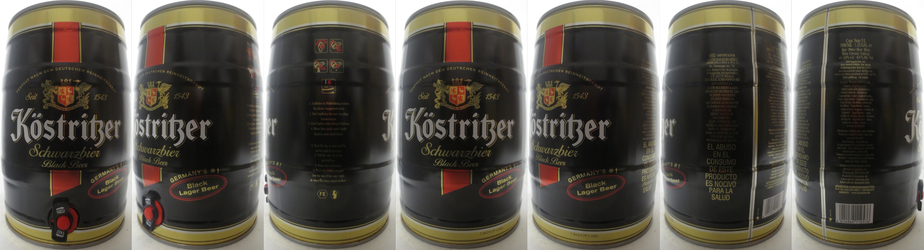 Köstritzer Schwarzbier Black Beer GERMANY´S #1 Black Lager Beer (5L) Nr.1
