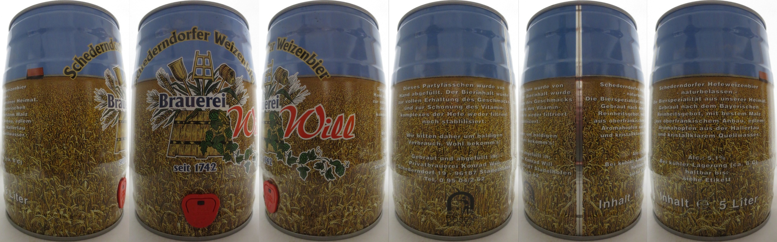 Schederndorfer Weizenbier Brauerei Will seit 1742 (5L) Nr.1