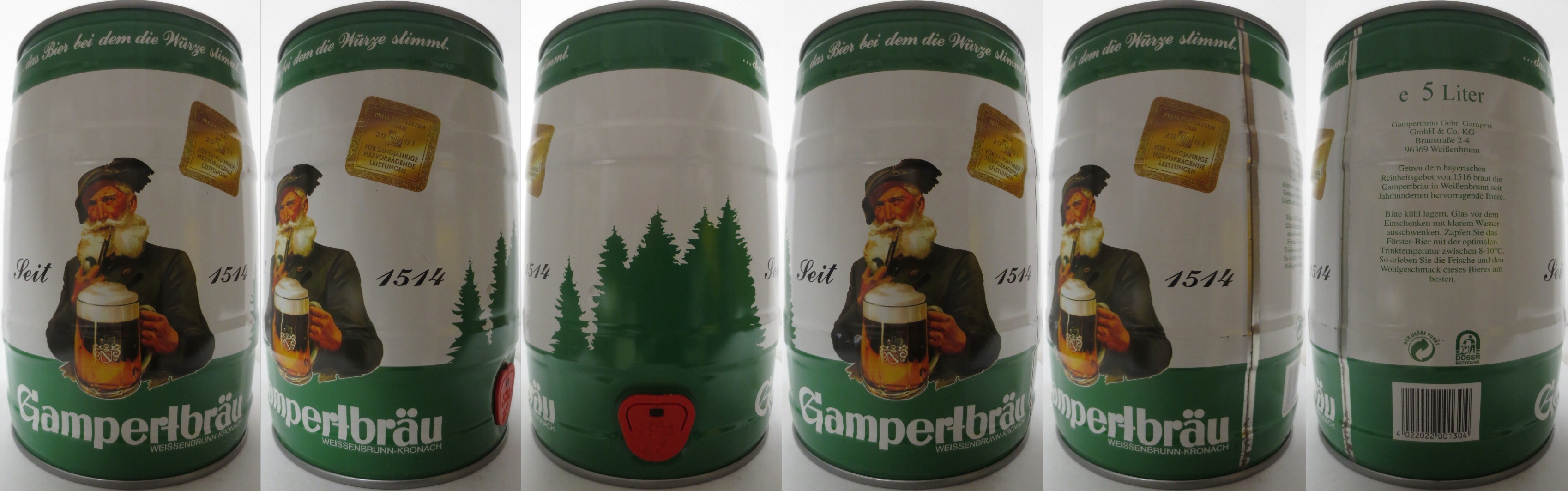 Gampertbräu WEISSENBRUNN-KRONACH PREIS DER BESTEN GOLD 2001 (5L) Nr.1