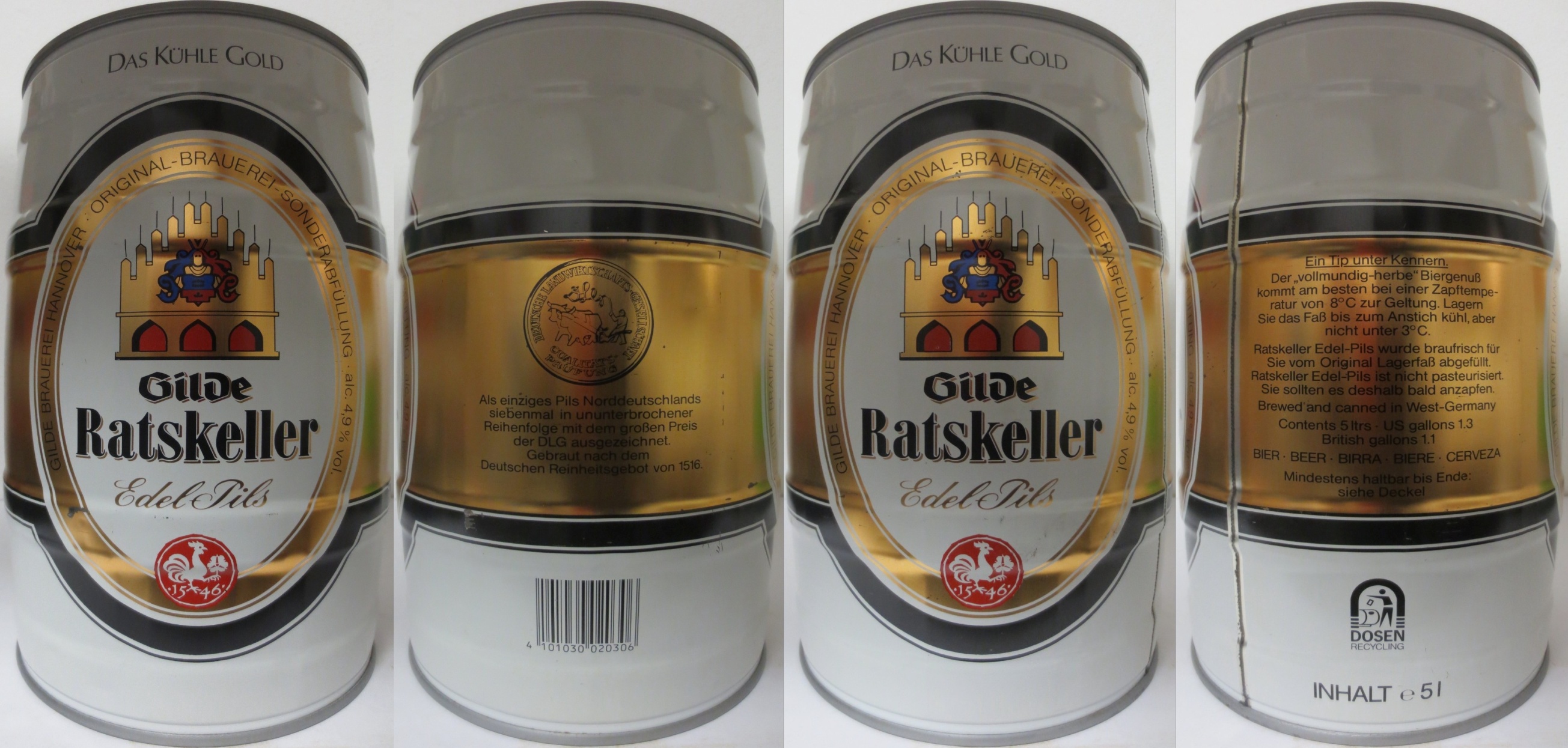 Gilde Ratskeller Edel Pils DAS KÜHLE GOLD (5L) Nr.1 