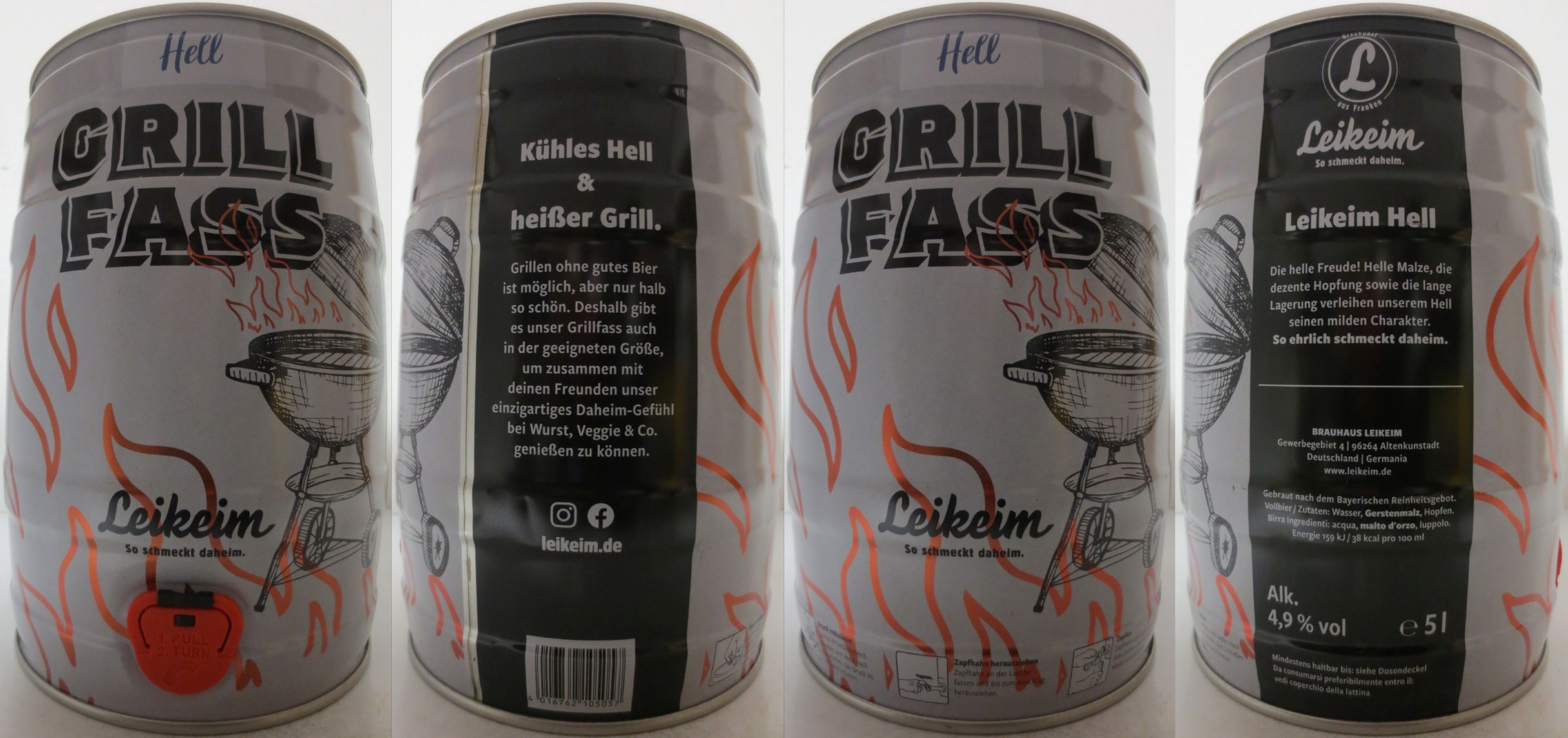 Leikeim so schmeckt daheim. GRILL FASS Hell (5L) Nr.1