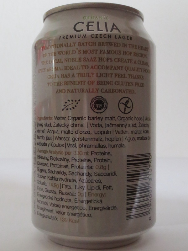 ORGANIC CELIA PREMIUM CZECH LAGER EXPORT (33cl) č.1
