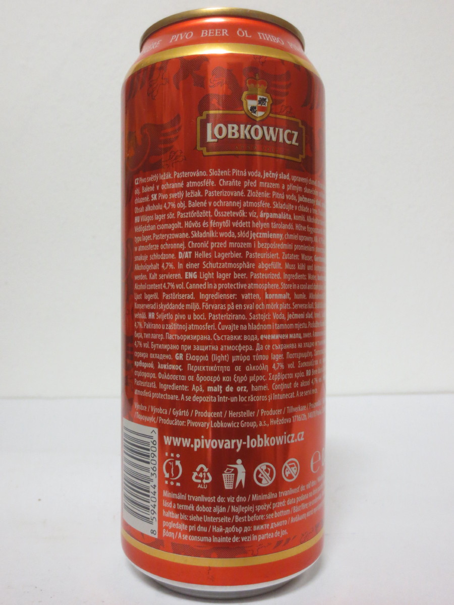 LOBKOWICZ LEŽÁK LAGER PREMIUM KNÍŽECÍ PIVOVAR (50cl) (B/O)