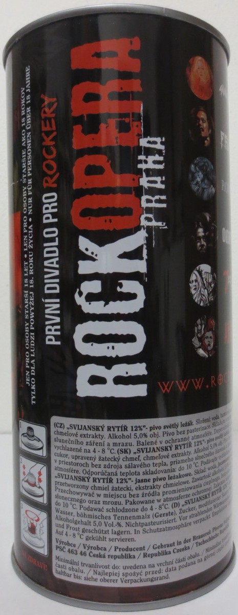Svijany SVIJANSKÝ RYTÍŘ Světlý ležák ROCKOPERA PRAHA (200cl) č.1
