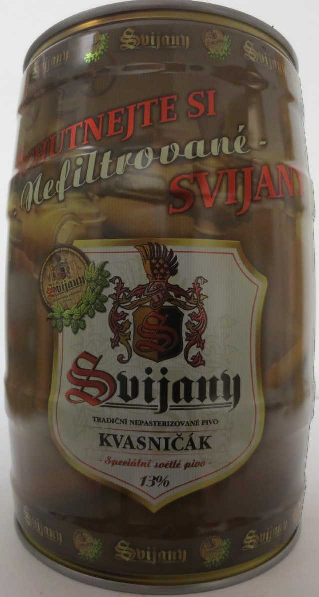 Svijany TRADIČNÍ NEPASTERIZOVANÉ PIVO KVASNIČÁK Speciální světlé pivo 13%
