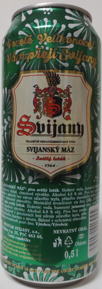 Svijany Nepasterizované Veselé Velikonoce (50cl) (B/O) zelená