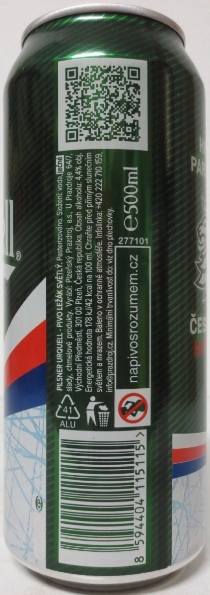 Pilsner Urquell HRDÝ PARTNER ČESKÉHO HOKEJE (50cl) (B/O) Nr.4