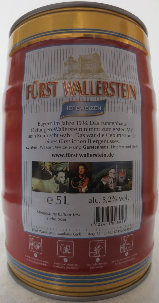 FÜRST WALLERSTEIN HEFEWEIZEN (5L) Nr.1 